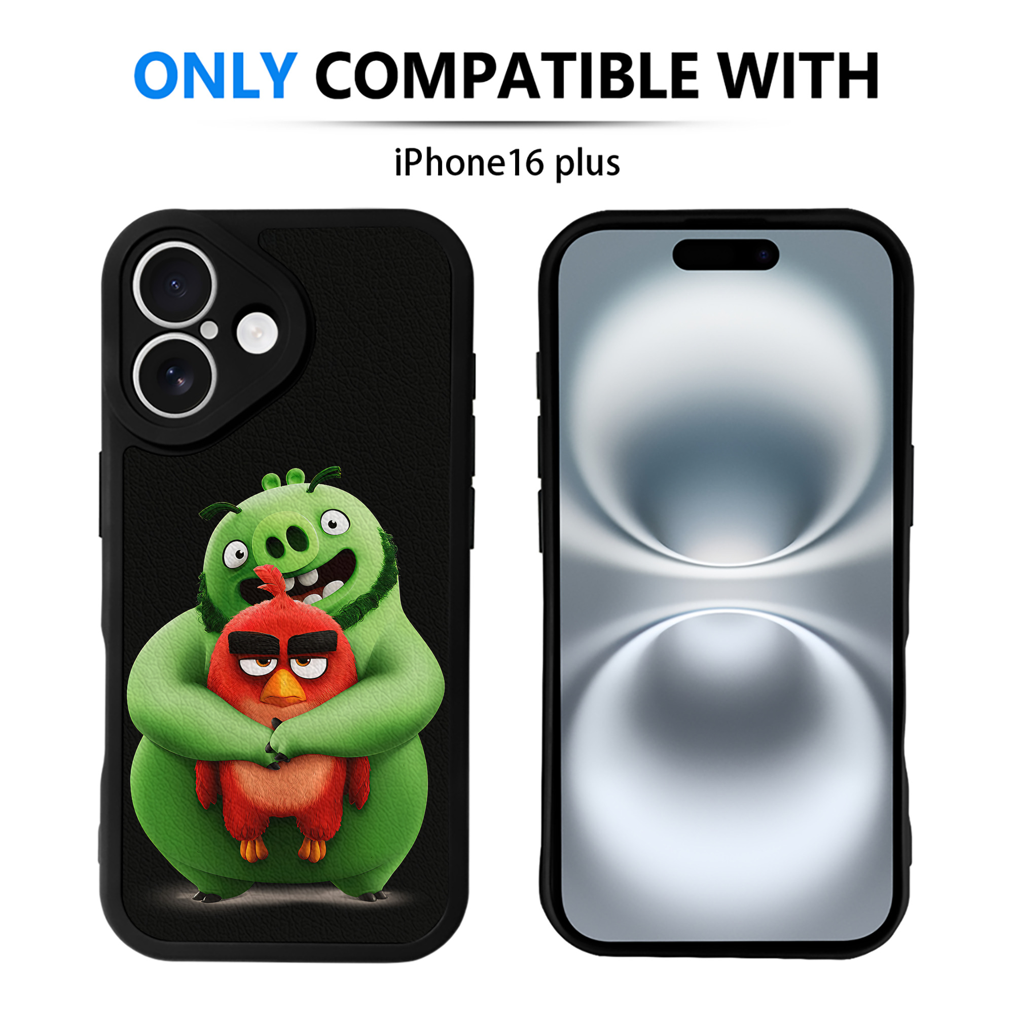 （画像用） Angry Birds アングリーバード 【iPhone 16シリーズ対応】シリコンスマホケース（レザー調） 材質：シリコン